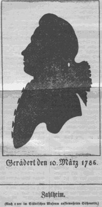 Silhouette des Franz von Zahlheim (aus BÄUERLE: Zahlheim)